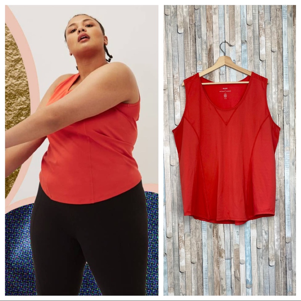 Universal Standard L 3X Orange Front Runner Tank Top Shirt Game Athletic Gym